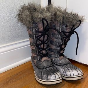 SOREL Tofino Tall Distressed Faux Fur Quilt Boots